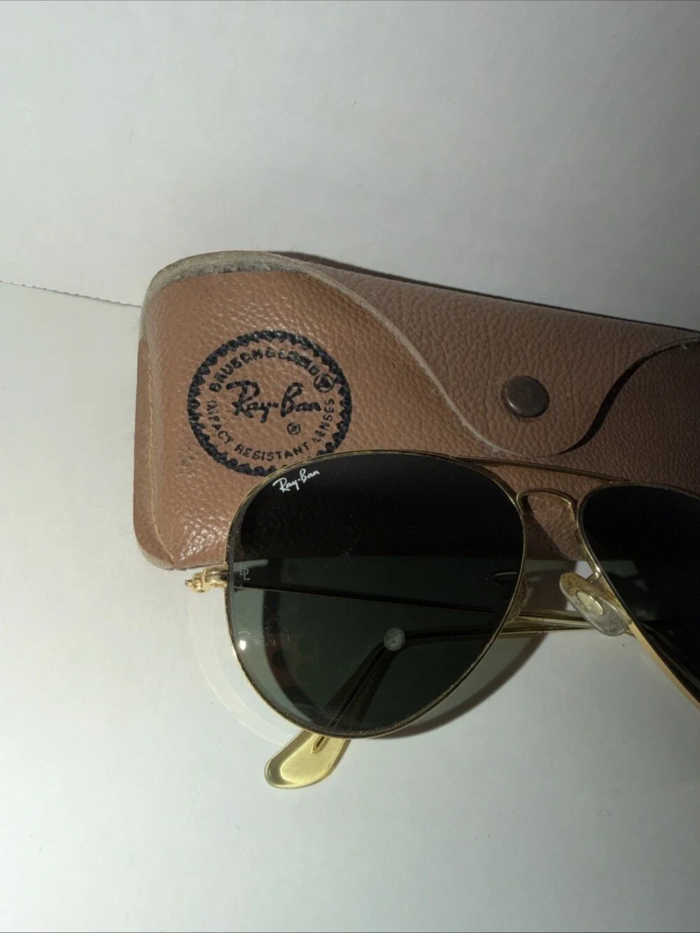 Authentic RAY BAN RB3025 Aviator Sunglasses 58[]14 Golden Frame & Green Lenses